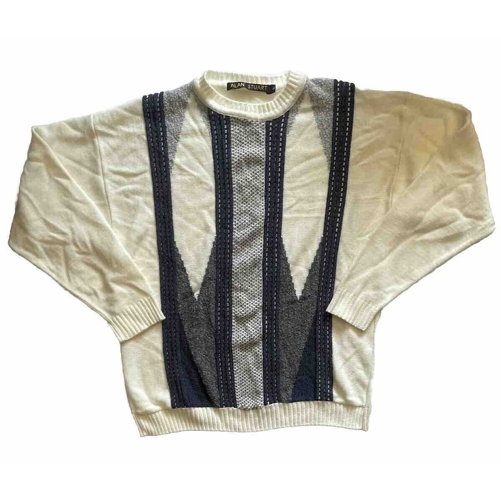 Alan Stuart Vintage Pullover Sweater L 3D Knit